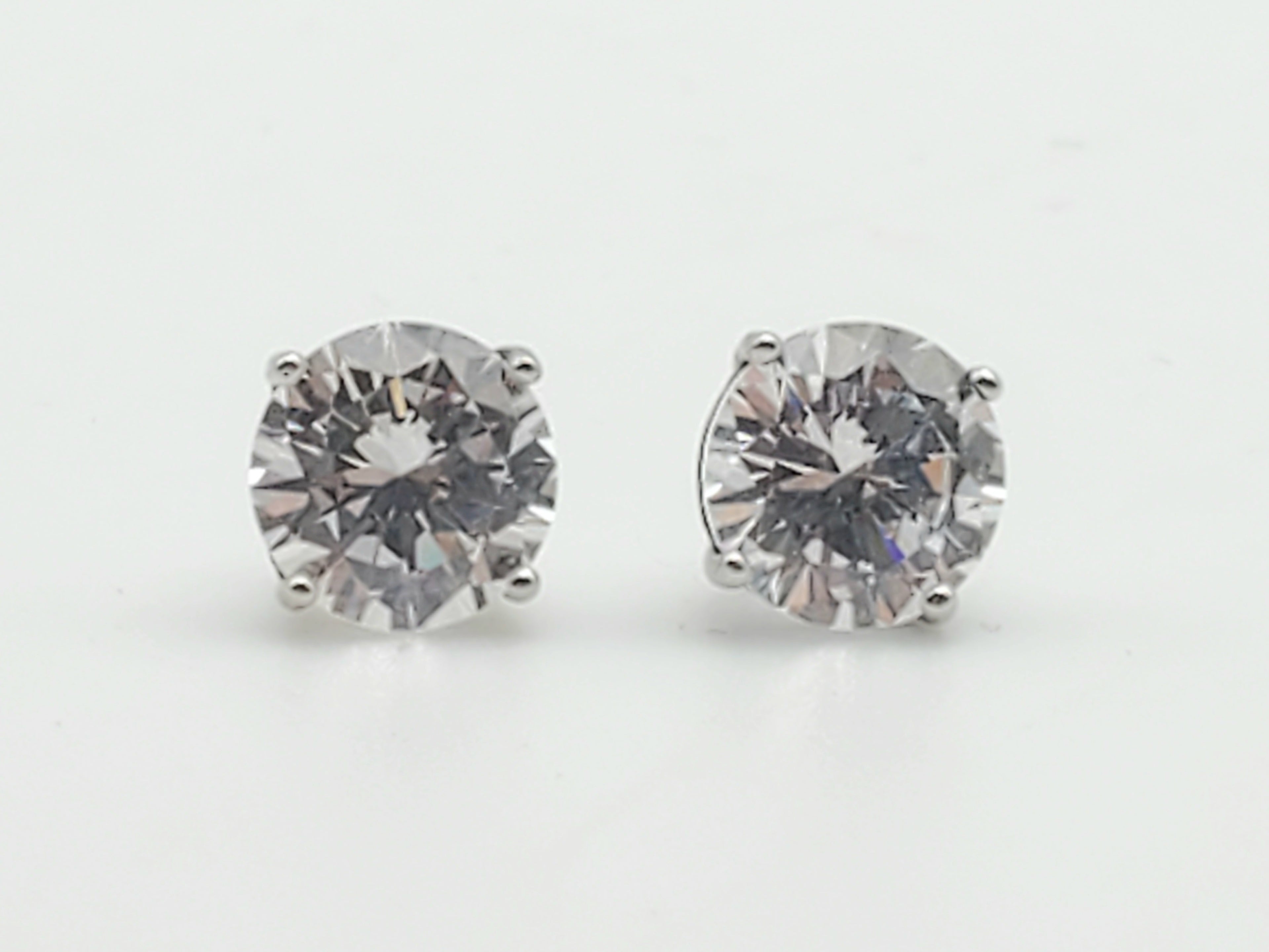 Cubic Zirconia Sterling Silver Stud Earrings