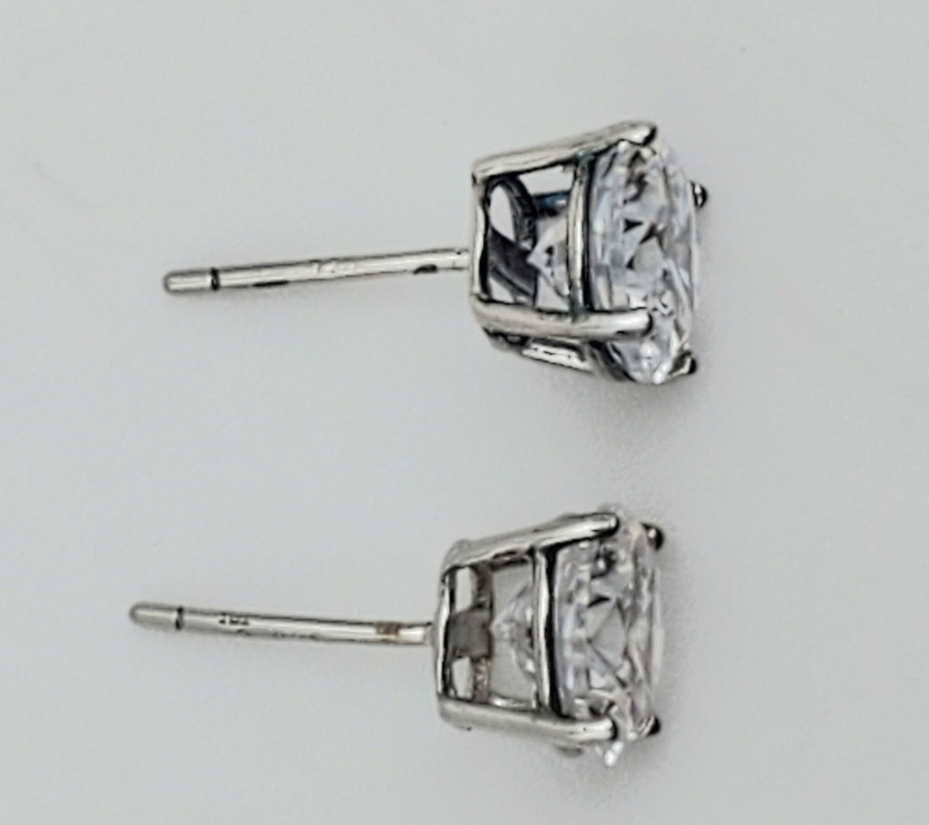 Cubic Zirconia Sterling Silver Stud Earrings