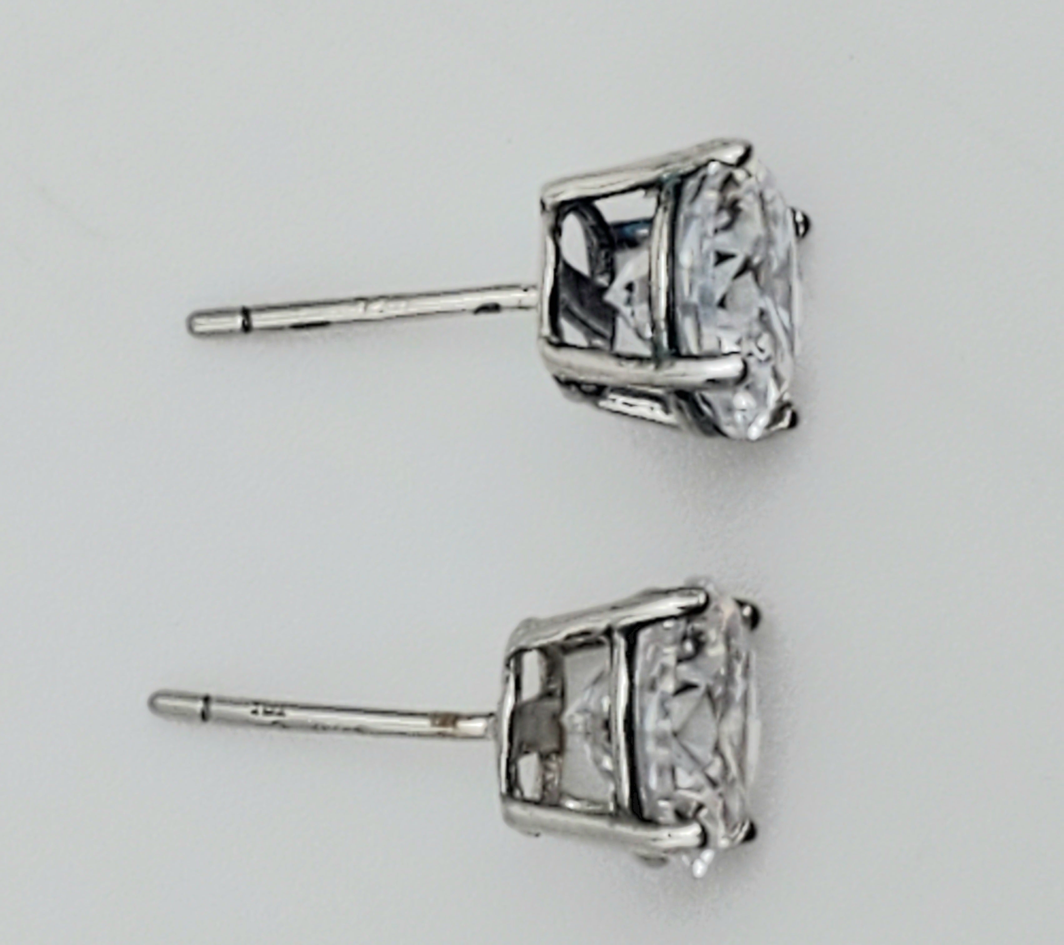 Cubic Zirconia Sterling Silver Stud Earrings