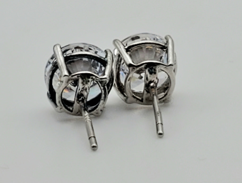 Cubic Zirconia Sterling Silver Stud Earrings