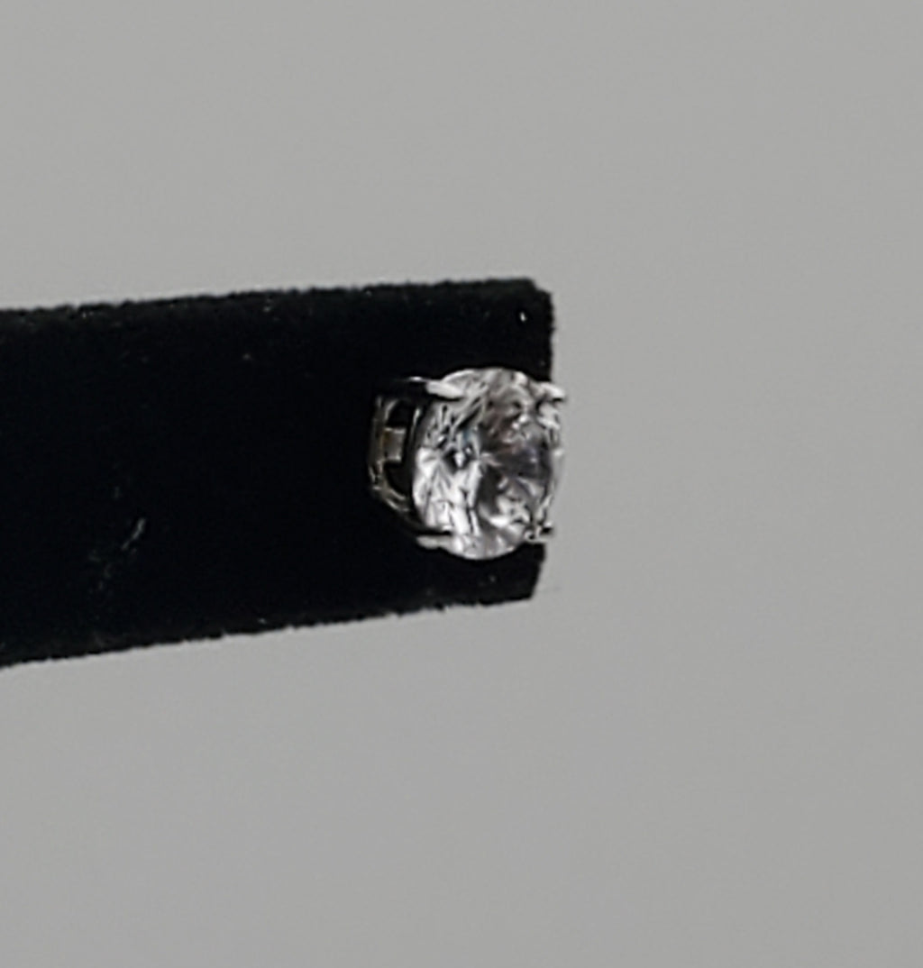 SINGLE Cubic Zirconia Sterling Silver Stud Earring