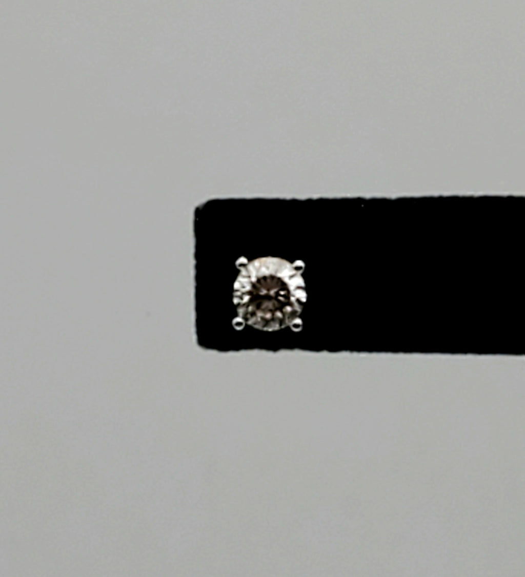 SINGLE Vintage Gold Tone Sterling Silver Cubic Zirconia Stud Earring