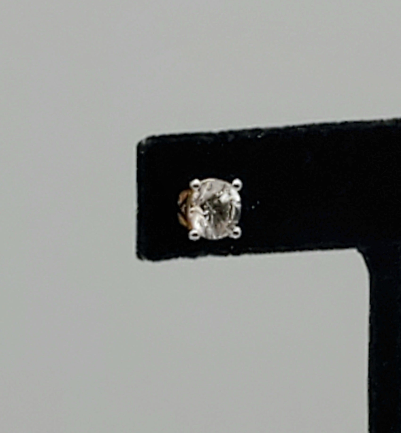 SINGLE Vintage Gold Tone Sterling Silver Cubic Zirconia Stud Earring