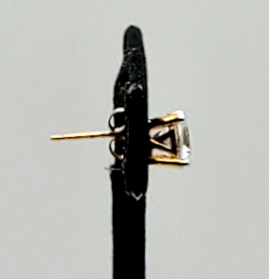 SINGLE Vintage Gold Tone Sterling Silver Cubic Zirconia Stud Earring