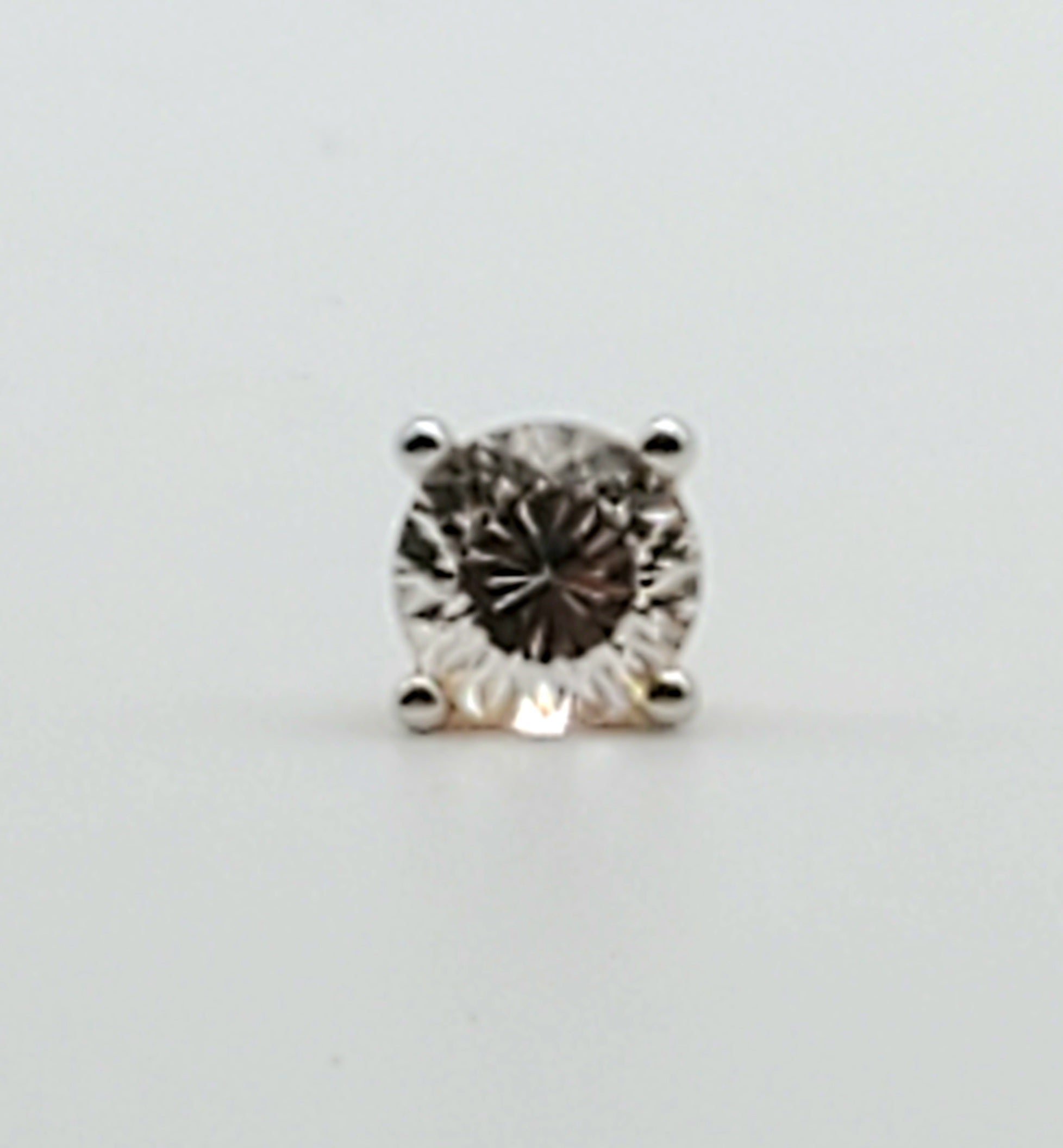 SINGLE Vintage Gold Tone Sterling Silver Cubic Zirconia Stud Earring