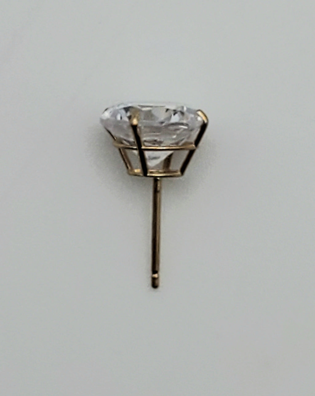SINGLE Gold Tone Cubic Zirconia Stud Earring