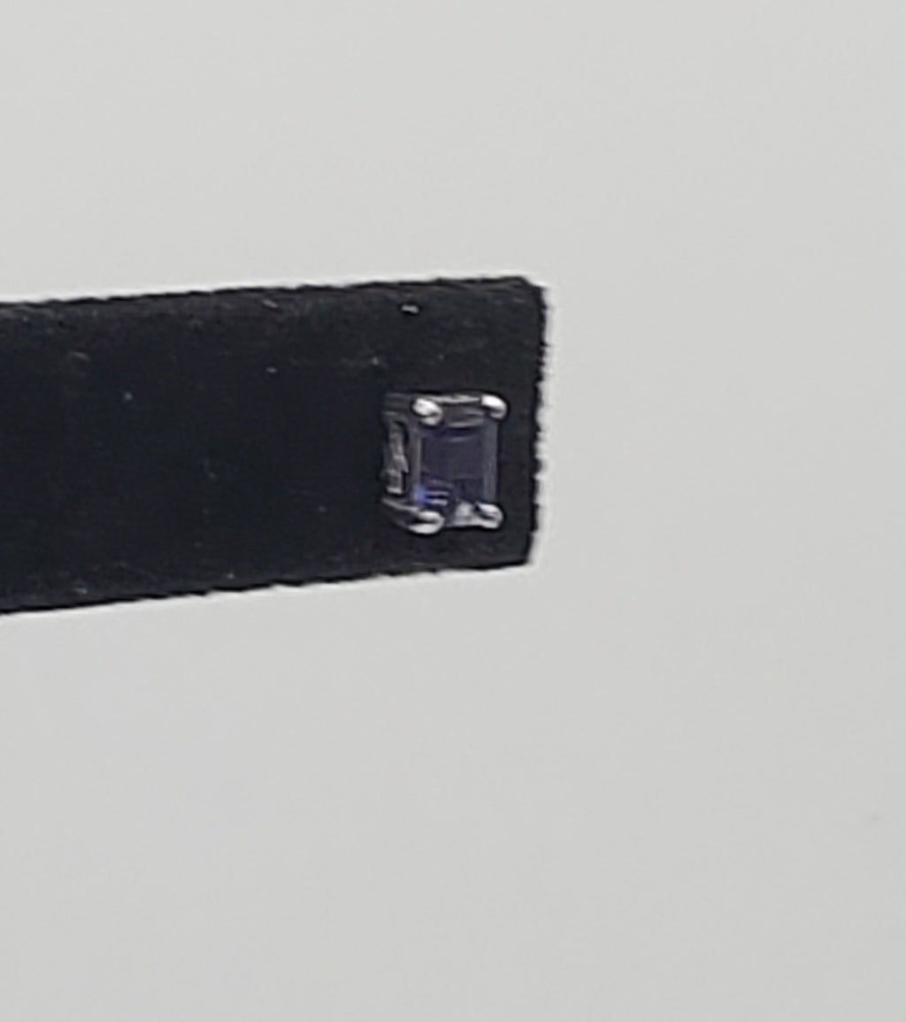 SINGLE Iolite Sterling Silver Stud Earring
