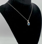 Blue and Colorless Topaz Sterling Silver Pendant Chain Necklace - 18"