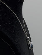 Blue and Colorless Topaz Sterling Silver Pendant Chain Necklace - 18"