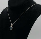 Blue and Colorless Topaz Sterling Silver Pendant Chain Necklace - 18"