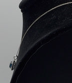 Blue and Colorless Topaz Sterling Silver Pendant Chain Necklace - 18"