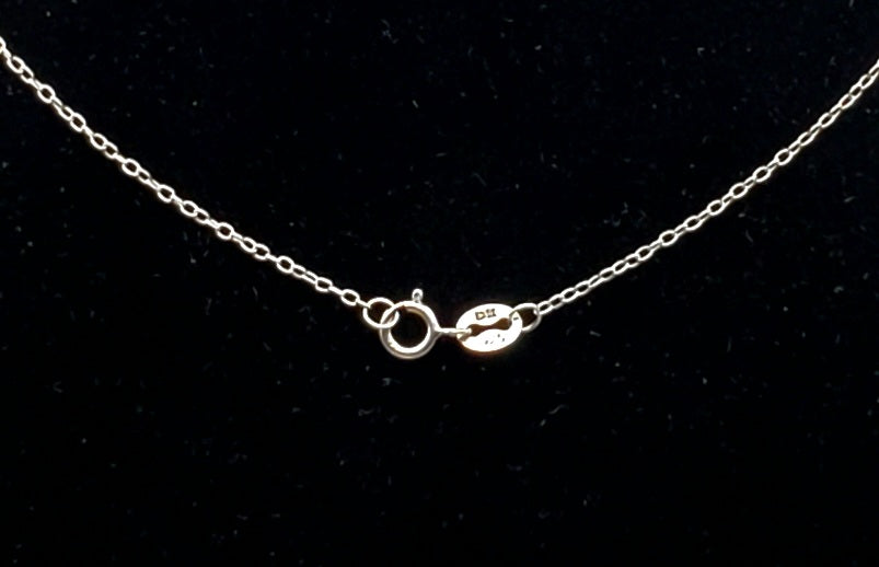 Blue and Colorless Topaz Sterling Silver Pendant Chain Necklace - 18"
