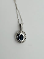 Blue and Colorless Topaz Sterling Silver Pendant Chain Necklace - 18"