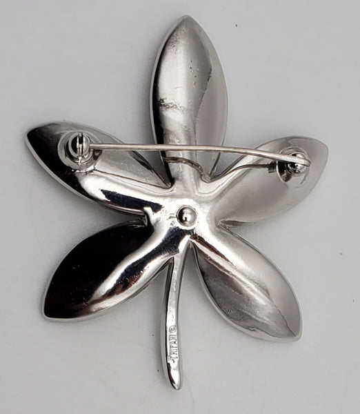 Trifari - Vintage Silver Tone Leaf Brooch