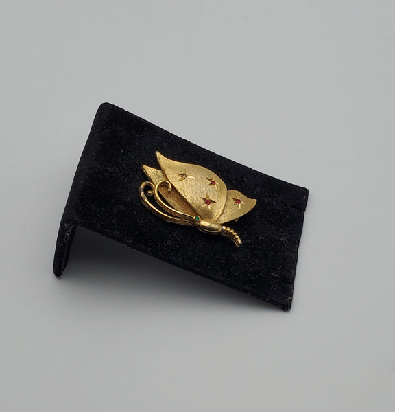 Jonette Jewelry - Gold Tone Moth Brooch - (DAMAGED)