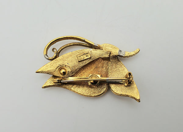 Jonette Jewelry - Gold Tone Moth Brooch - (DAMAGED)