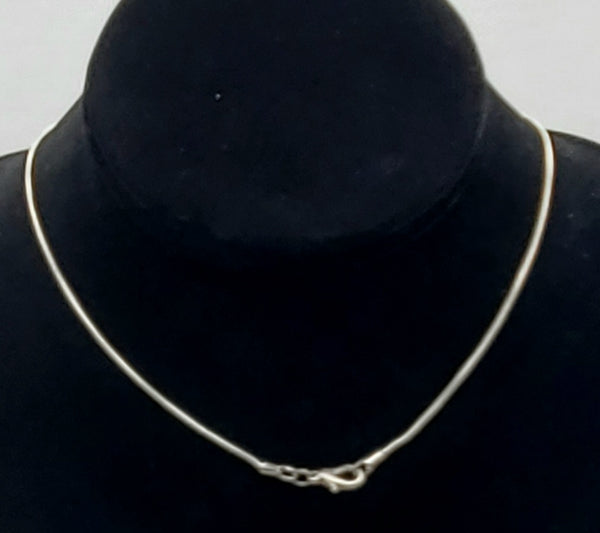 Handmade Wire Wrapped Square Pendant on Silver Tone Chain Necklace - 17"