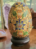 Champleve Enamel Egg on Stand