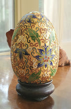 Champleve Enamel Egg on Stand