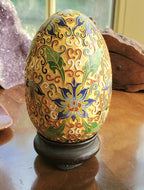 Champleve Enamel Egg on Stand
