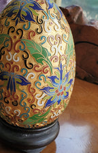 Champleve Enamel Egg on Stand