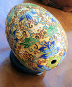Champleve Enamel Egg on Stand