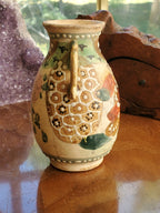 Vintage Small Ceramic Vase with Painted Samurai Scene