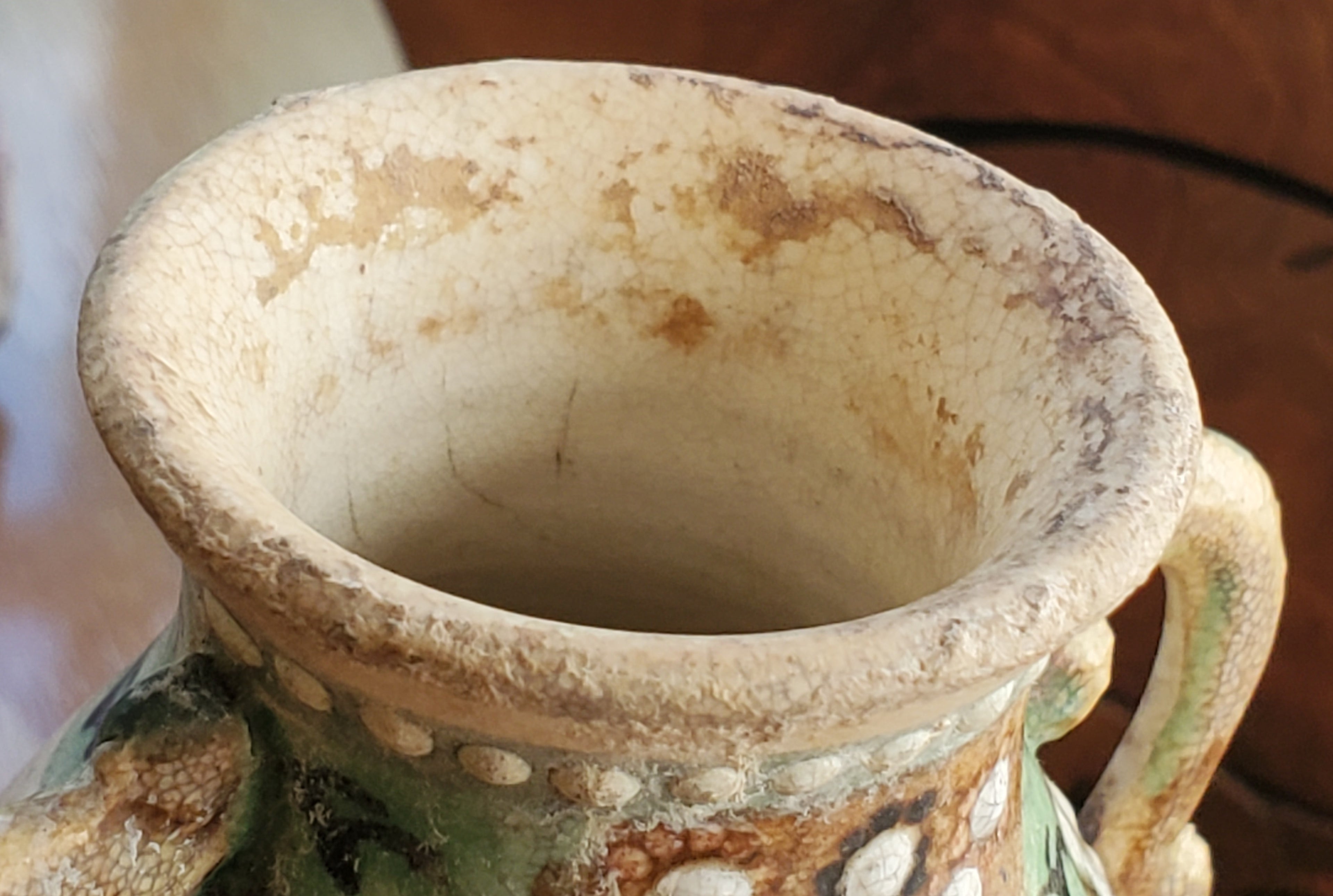 Vintage Small Ceramic Vase with Painted Samurai Scene