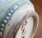 Vintage Small Ceramic Vase with Painted Samurai Scene