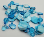 Dyed Blue Mother-of-Pearl and Beaded Necklace - 30"