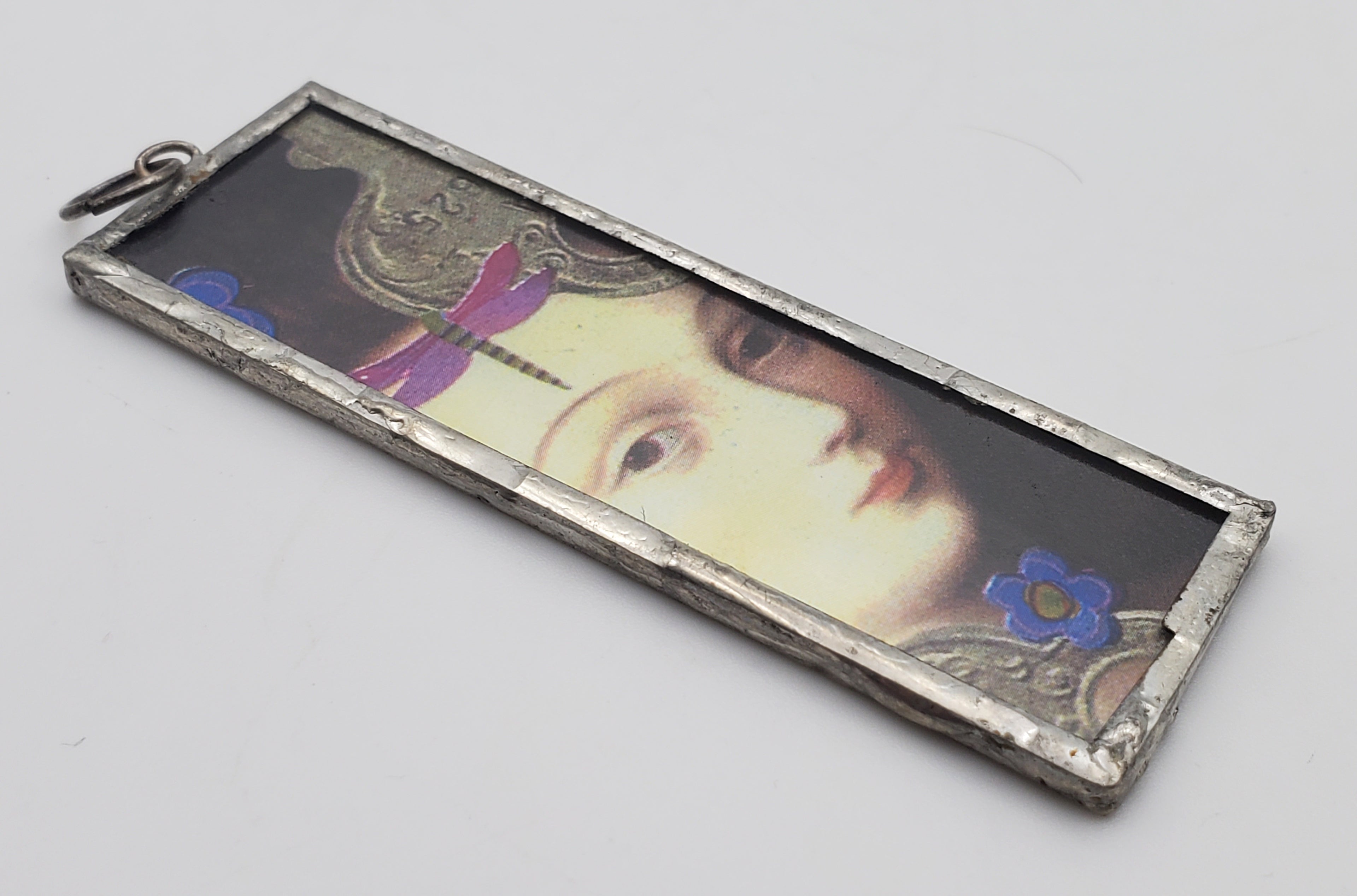 Vintage Silver Tone Collage Pendant