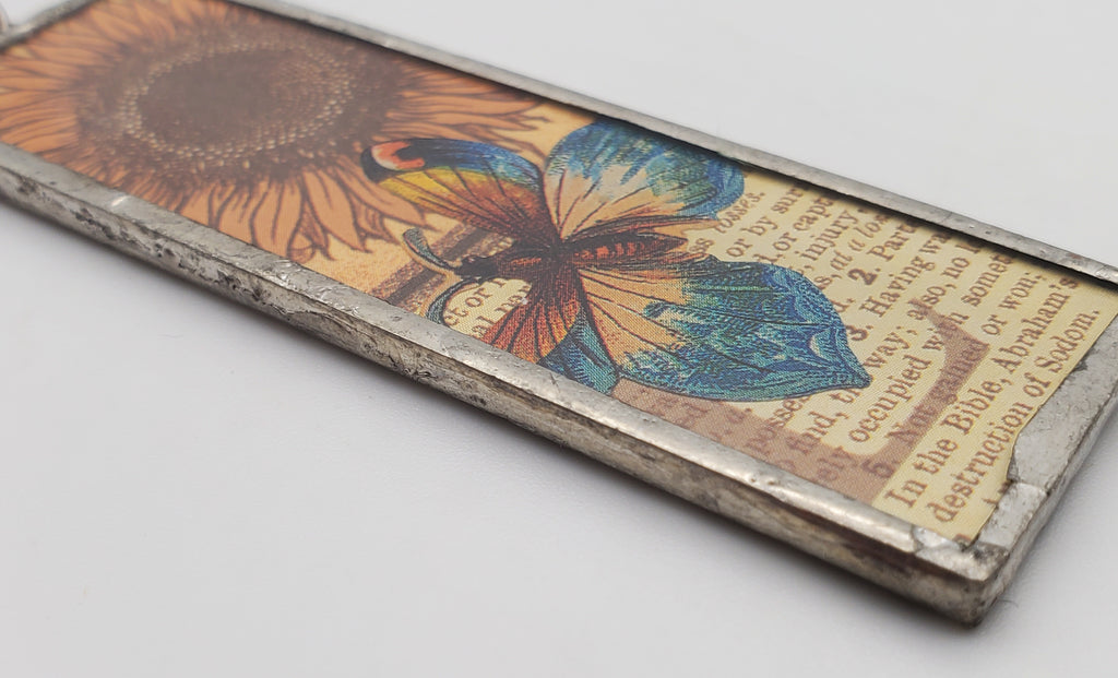 Vintage Silver Tone Collage Pendant