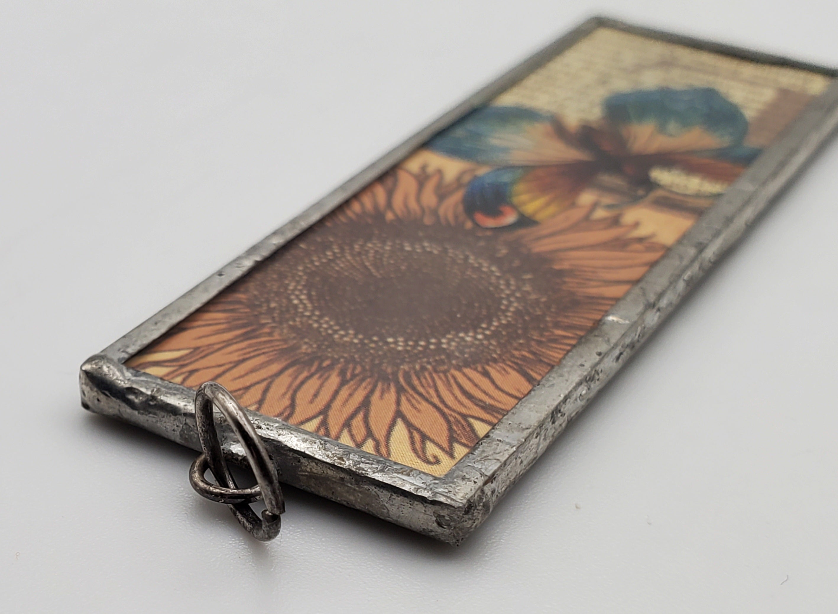 Vintage Silver Tone Collage Pendant