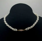 Vintage Triple Twisted Mother-of-Pearl, Pink Coral Necklace - 24"