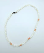 Vintage Triple Twisted Mother-of-Pearl, Pink Coral Necklace - 24"