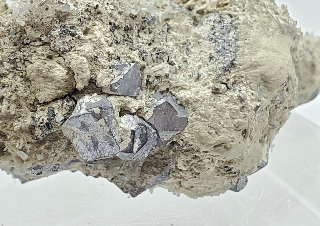 Galena and Needle Crystal Quartz Cluster Mineral Specimen - Bulgaria