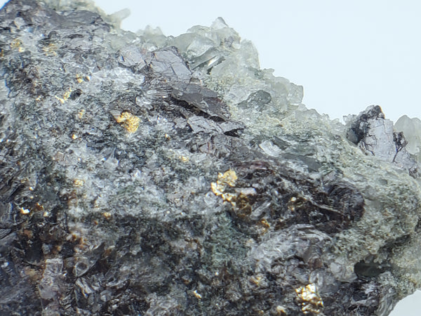 Galena and Needle Crystal Quartz Cluster Mineral Specimen - Bulgaria