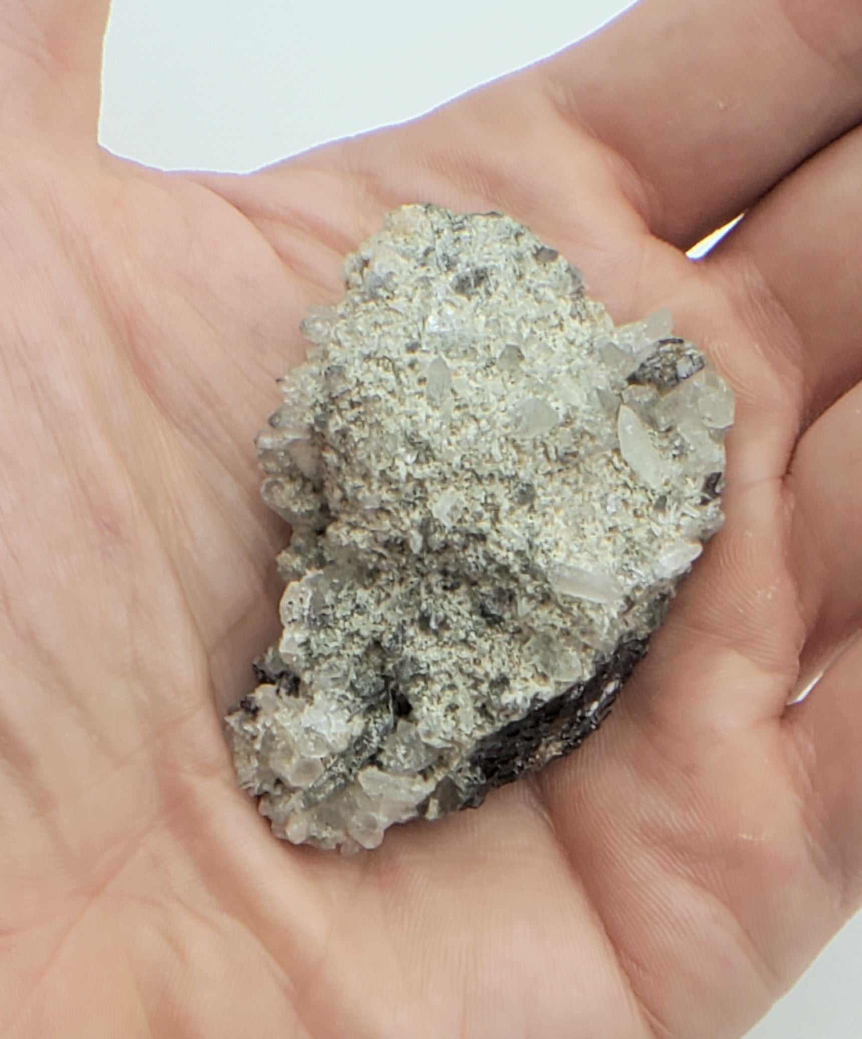 Galena and Needle Crystal Quartz Cluster Mineral Specimen - Bulgaria