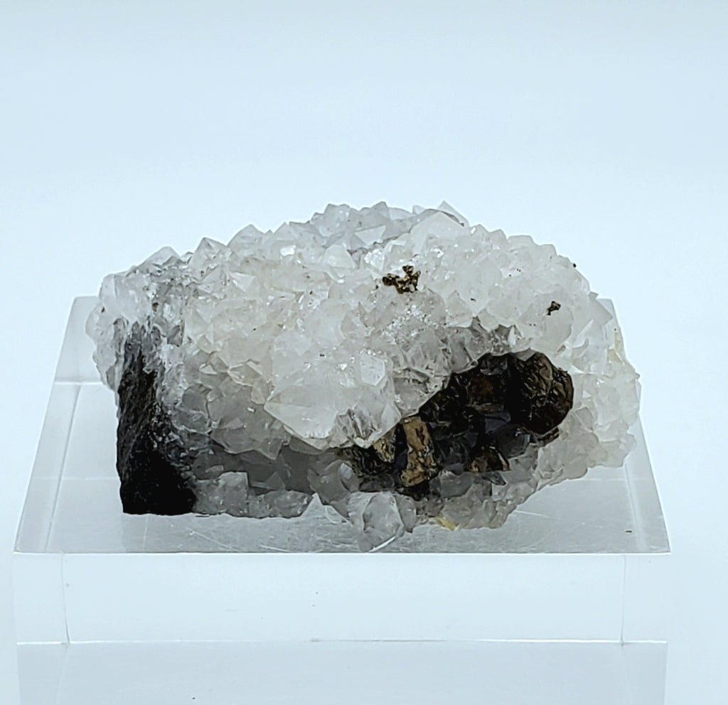 Quartz with Chalcopyrite Crystal Cluster Mineral Specimen - Missouri, USA