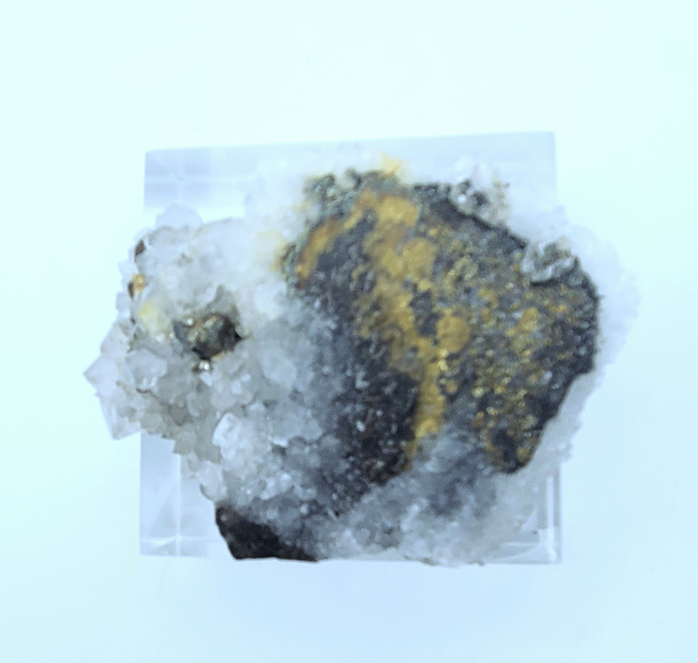 Quartz with Chalcopyrite Crystal Cluster Mineral Specimen - Missouri, USA