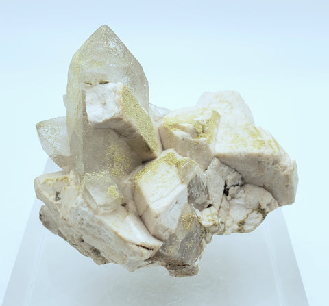 Chlorite Quartz Cluster on Feldspar Mineral Specimen - Nevada, USA