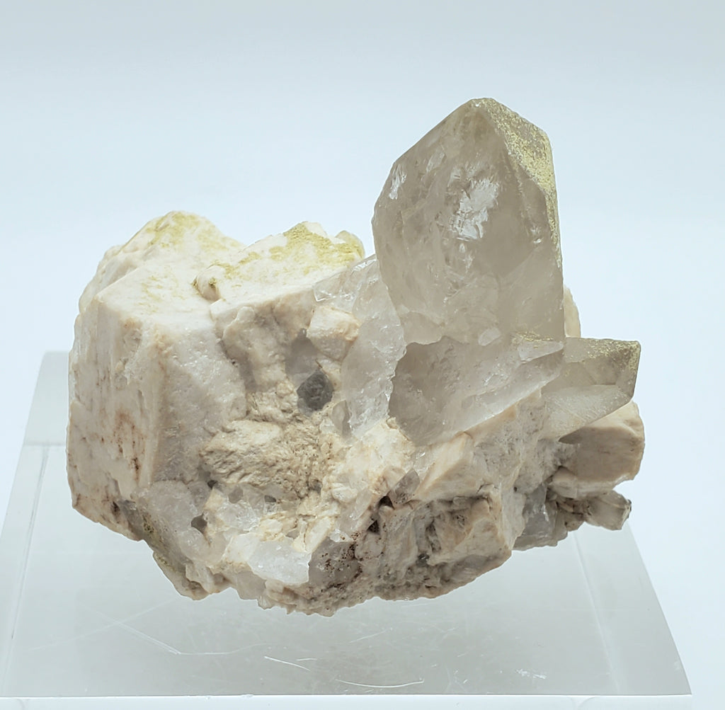Chlorite Quartz Cluster on Feldspar Mineral Specimen - Nevada, USA