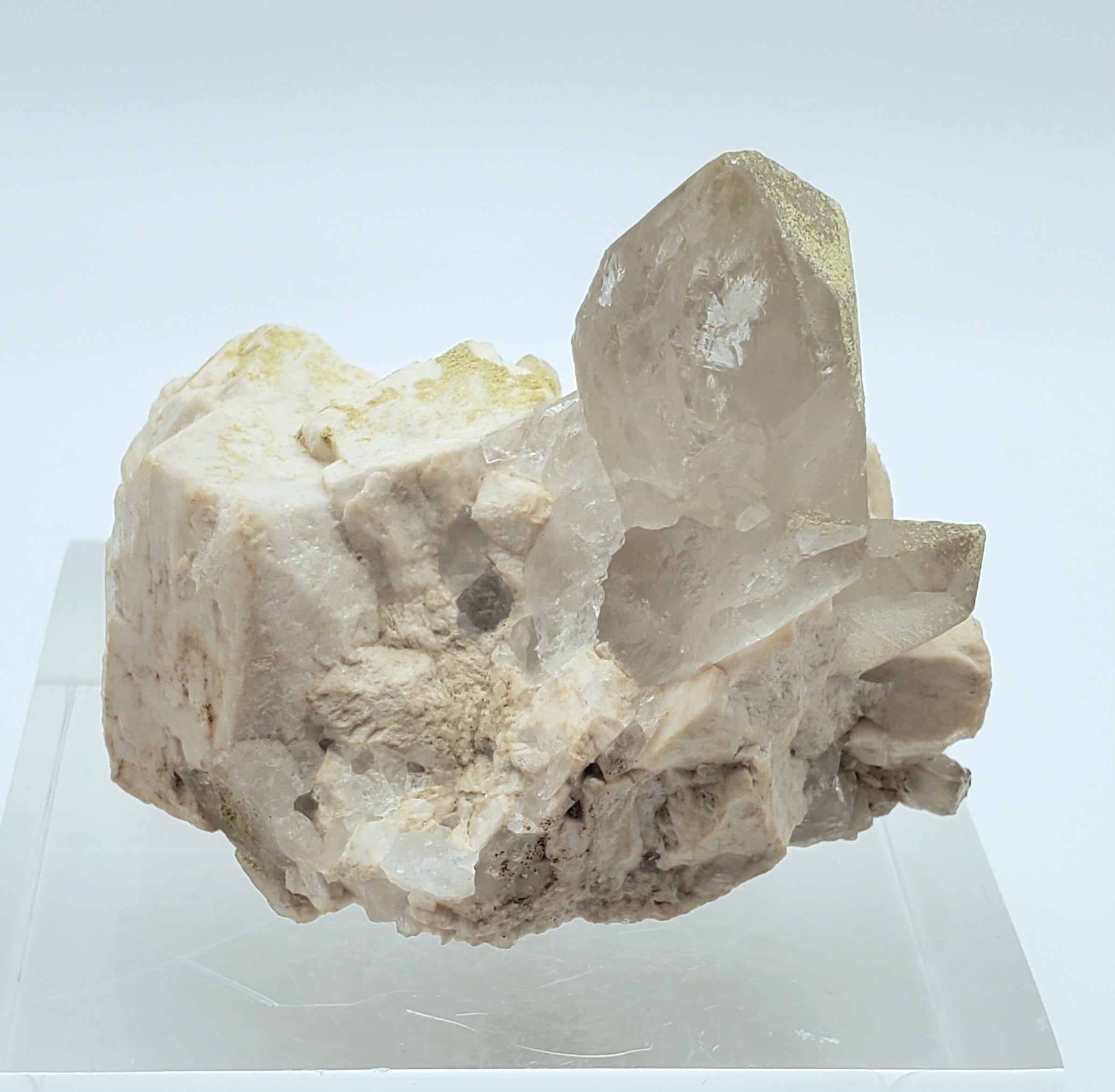 Chlorite Quartz Cluster on Feldspar Mineral Specimen - Nevada, USA