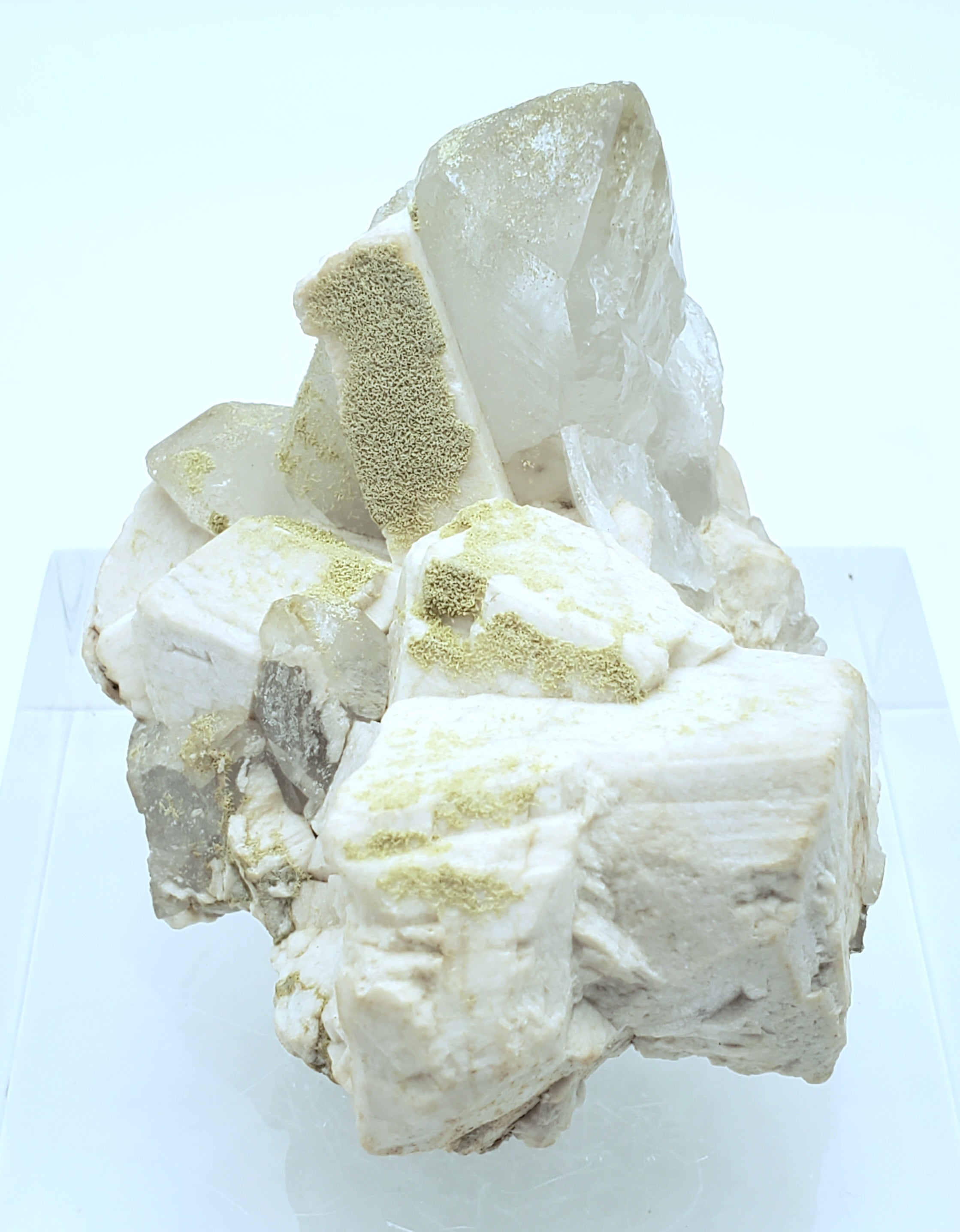 Chlorite Quartz Cluster on Feldspar Mineral Specimen - Nevada, USA