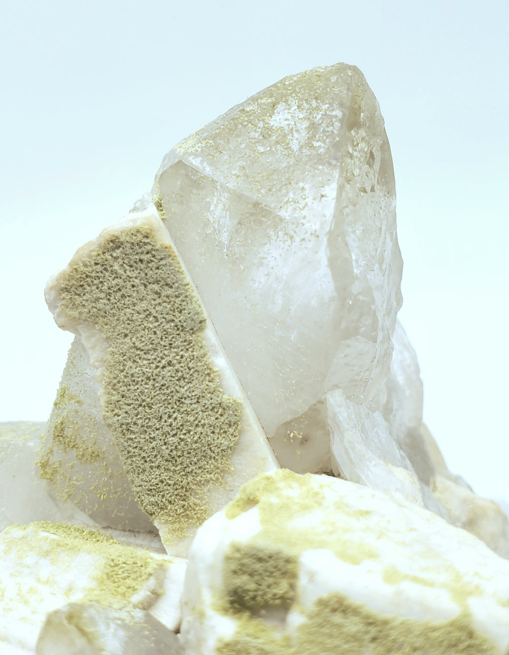 Chlorite Quartz Cluster on Feldspar Mineral Specimen - Nevada, USA