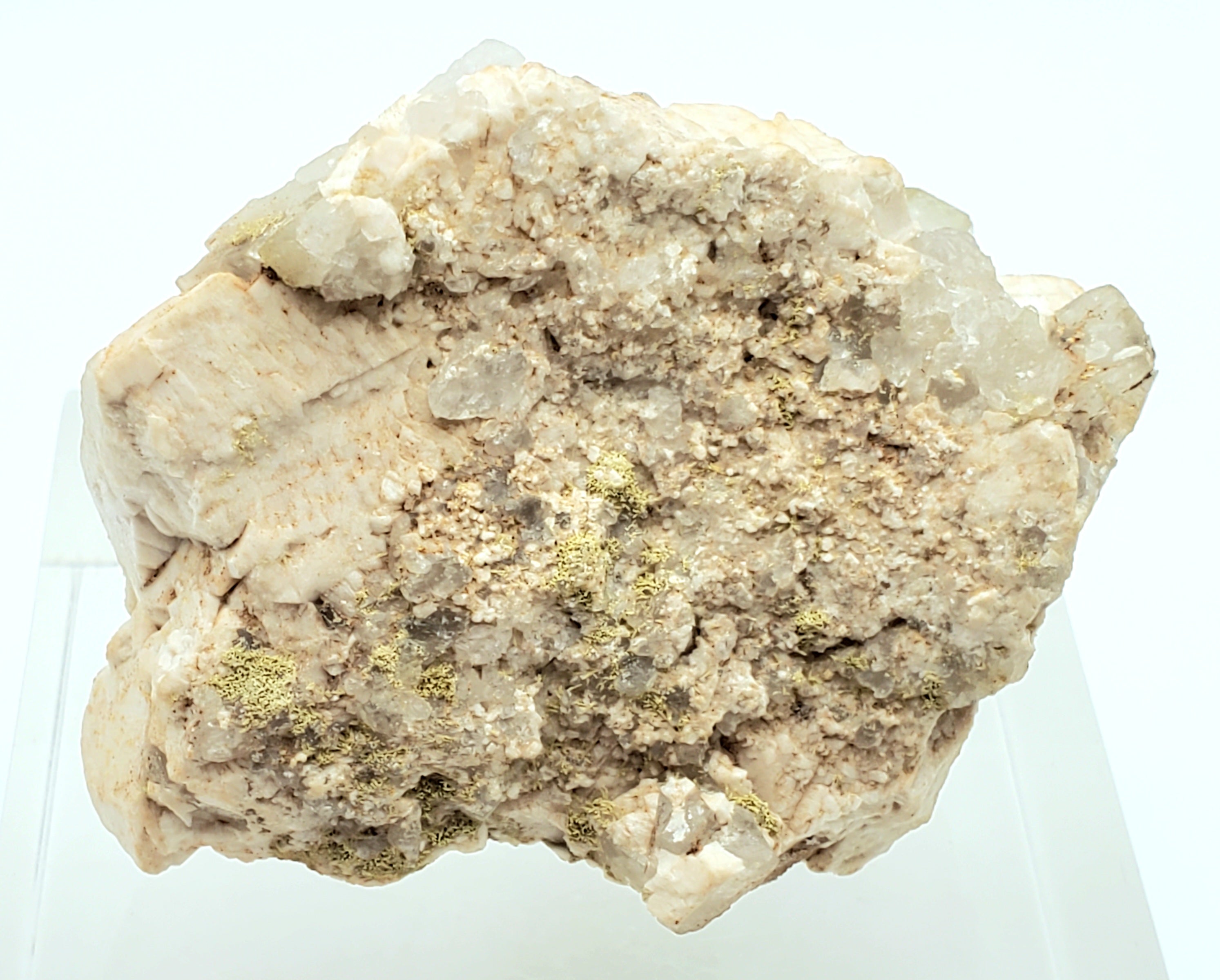 Chlorite Quartz Cluster on Feldspar Mineral Specimen - Nevada, USA