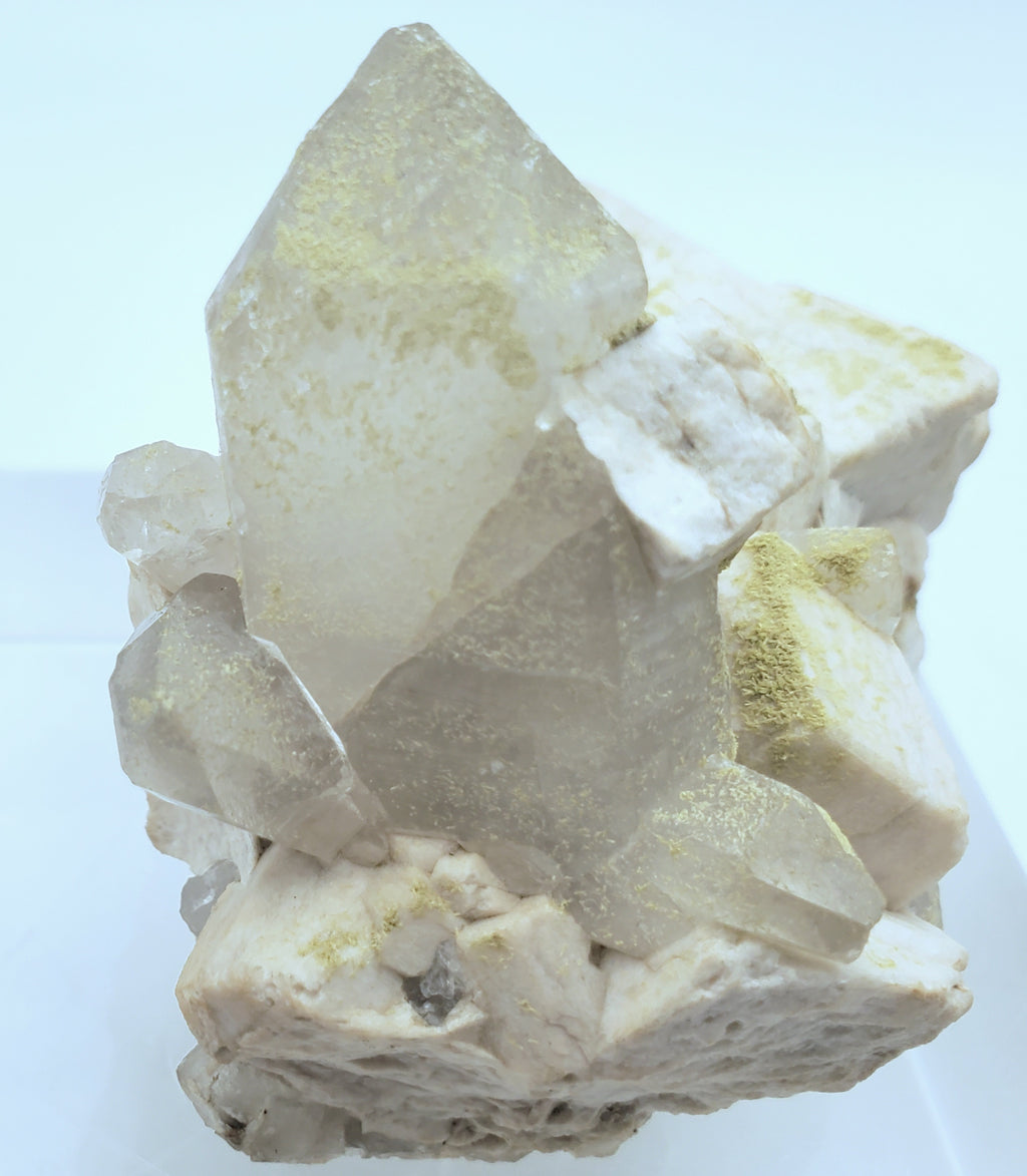 Chlorite Quartz Cluster on Feldspar Mineral Specimen - Nevada, USA