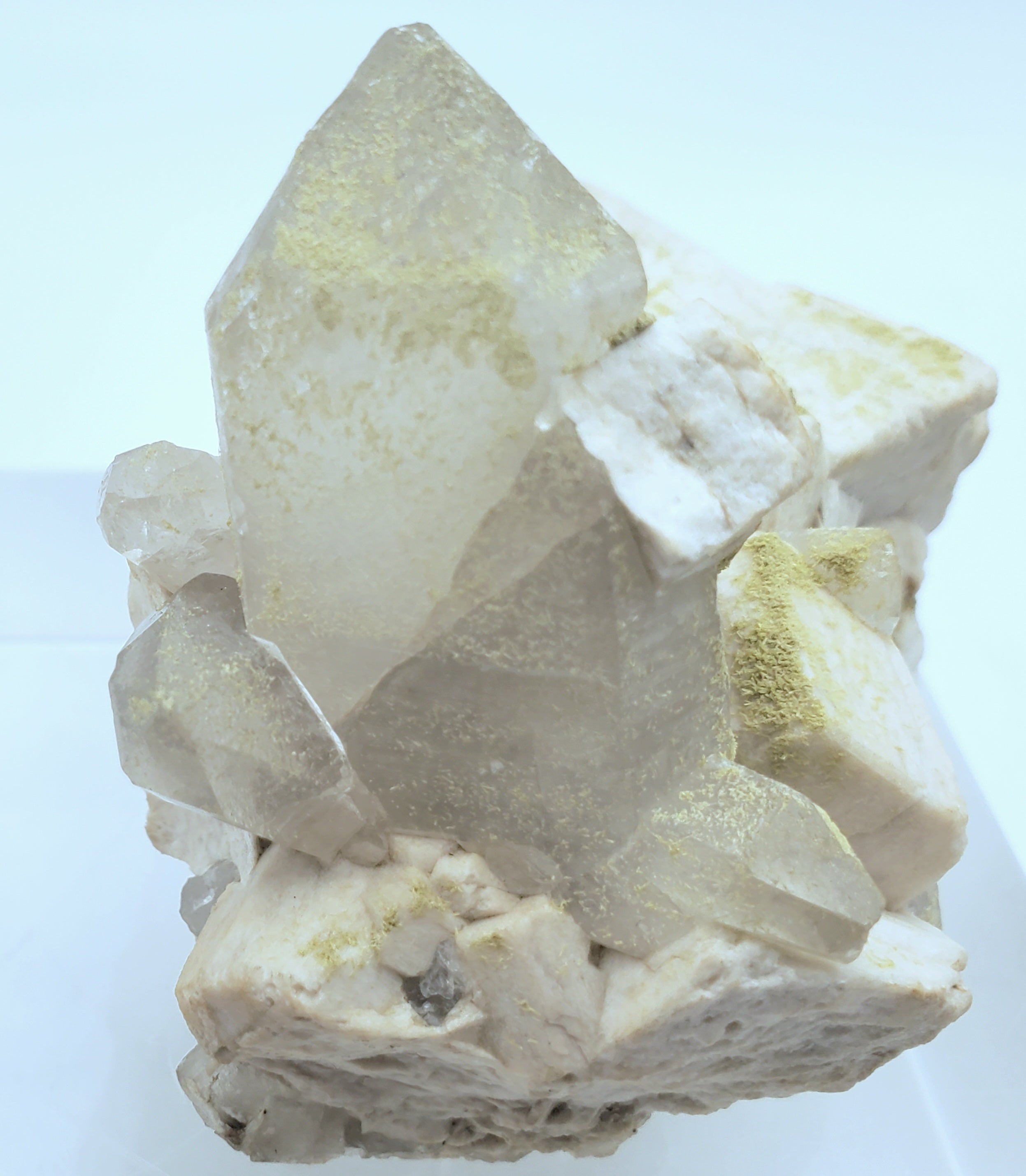 Chlorite Quartz Cluster on Feldspar Mineral Specimen - Nevada, USA