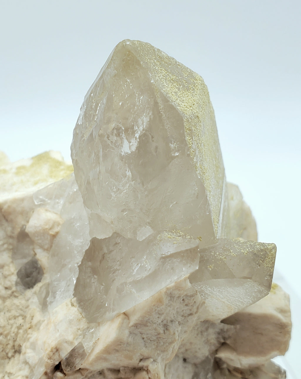 Chlorite Quartz Cluster on Feldspar Mineral Specimen - Nevada, USA