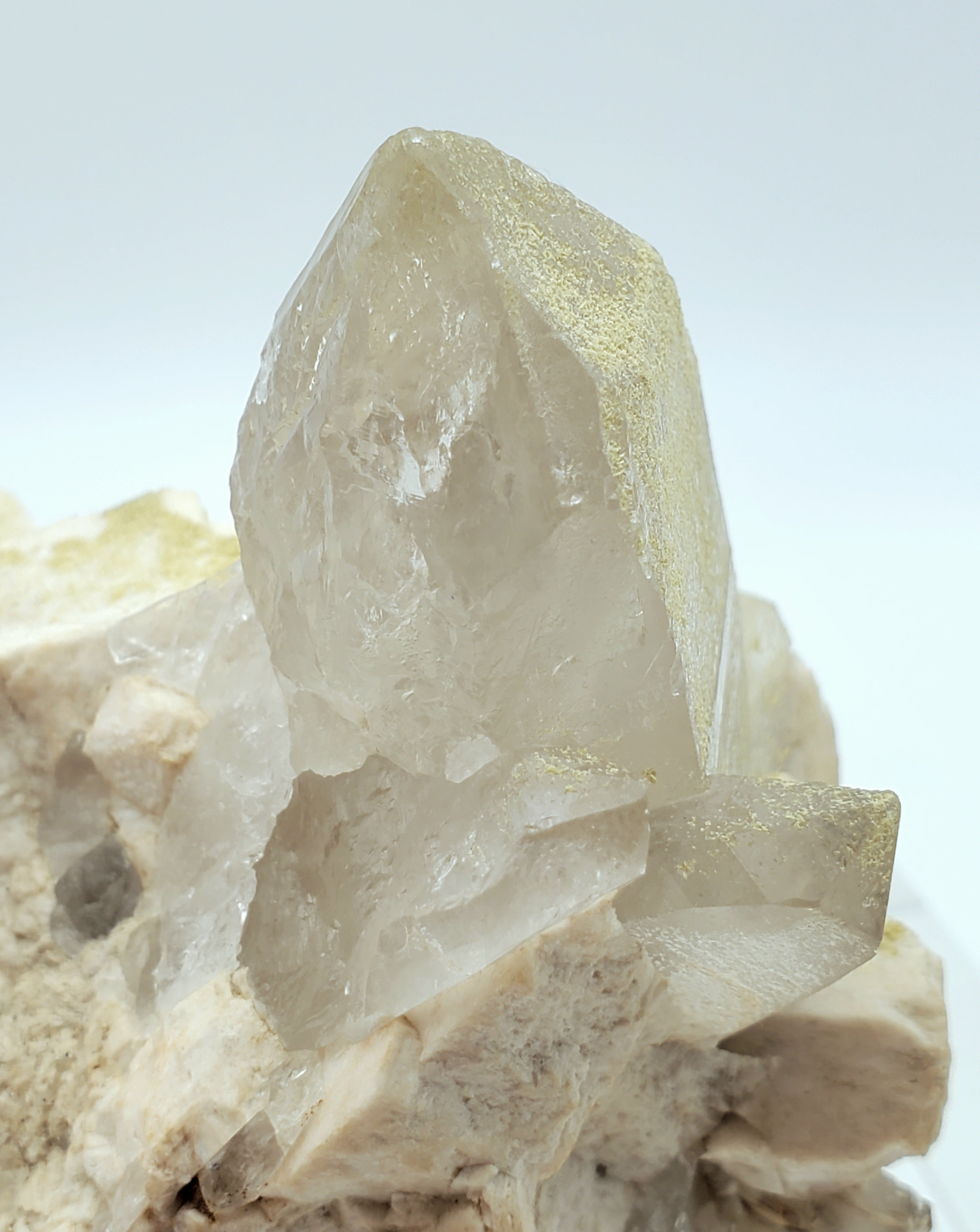 Chlorite Quartz Cluster on Feldspar Mineral Specimen - Nevada, USA